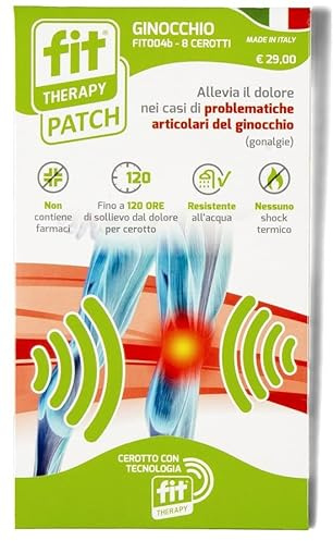 FIT Therapy - Cerotti Antidolorifici e Antinfiammatori per Ginocchio | Dispositivo medico per tendinite, gonalgia e artrosi, non scalda, impermeabile, senza farmaci, dura 5 giorni