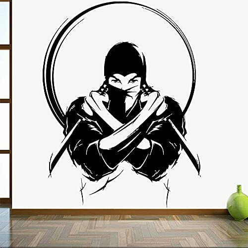 Opprxg Japanische Samurai Wandaufkleber Schwert Vinyl Wandtattoo Wohnzimmer Home Decor74x57cm