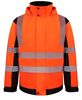 Korntex Hi-Vis Softshell Rain Jacket (Printable) Copenhagen - Wasserdichte Warnschutz- Arbeitsjacke, KXBRSSHRJORBKM, Orange, M
