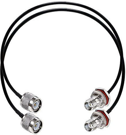 TUOLNK TNC Überbrückungskabel RG58 TNC Stecker auf TNC Buchse Bulkhead Wifi Antennen Verlängerungskabel verlustarm 20 Zoll (50cm) Koaxialkabel für drahtlose Antenne Amateurfunk 2er Pack