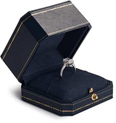 Oirlv Achteckige hochwertige Schmuckschatulle PU-Leder Geschenkverpackung Theke Display Schmuck Aufbewahrungsbox (Ring Box)