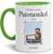 Tasse mit Spruch - Der schönste Grund Patenonkel zu sein - Personalisierbare Keramiktasse mit Namen und Foto - Geschenk Patenonkel - Innen & Henkel Hellgrün, 300 ml