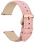 WOCCI 20mm Blumen Uhrenarmband für Damen, Echtes Leder, Schnellverschluss, Roségoldener Schnalle (Rosa)