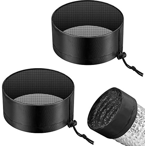 VIVOSUN 2 Stück Wachstumszelt-Entlüftungsabdeckung, 10,2 cm/15,2 cm/20,3 cm Kanalfilterabdeckung mit Gummiband und fester Schnalle für Pflanzenwachstumszelte