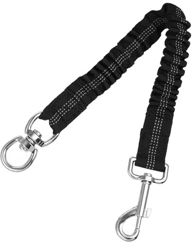 UKCOCO Reflektierende Nylon Hundeleine Mit VerläNgerung: Robuste Elastische Leine FüR Kleine Und Mittlere Hunde – Ideal Zum Laufen Und Joggen (Schwarz)