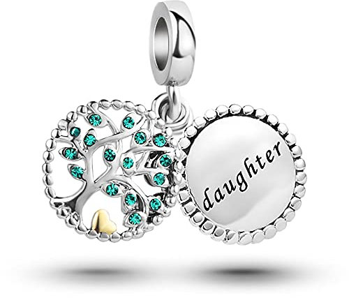 LSxAB Breloque arbre de vie pour maman, fille, grand-mère, tante, membre de la famille, compatible avec bracelets et colliers Pandora, Cuivre, Pas de gemme