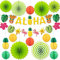 AFYHH Hawaiian-Tropical Party Honeycomb Decorations - Hawaiian ALOHA Bunting Banners Honeycomb Decorations Paper Fans Lanterns Decorations Summer Holiday Beach Aloha Garden Birthday Party Decorations