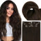 Fshine Echthaar Extensions Clip Dunkelbraun, 60cm 120g 7 Stücke Braun Haarextension Echthaar Clip in Extensions Langes Glattes Haar in der Farbe 2