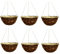 Fyne-Finds Set of 6, 30cm 12Inch Dark Brown Wicker Hanging Basket Lined Rattan Willow Weatherproof Planter