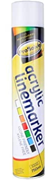 LineStar x1 White Aerosol Floor Line Marker Spray Paint 7 Colours.Ideal for Schools, Sports Surfaces, Industrial Marking or Safety Marking or Line Marker Machines (White x1)