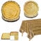 PTECDROTS Rustic Wood Grain Party Decorations - Wooden Tableware Set for 20, Includes Plates, Napkins, and Tablecloth for Rustic, Woodland, or Birthday Parties