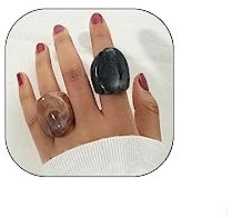 Klobige Ringe aus Kunstharz für Damen, Teenager, Mädchen, mehrfarbig, Acryl-Kunststoff-Ringe, niedlich, trendig, ästhetisch, Y2K, Statement-Ringe, dicke Kuppel, Herz, Knöchel, Finger-Schmuck, Harz,