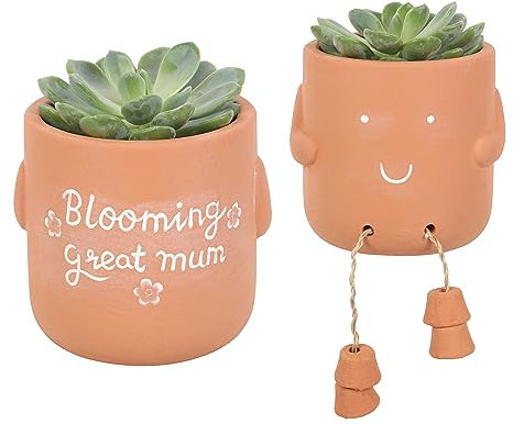 Something Different Wholesale Quirky Blooming Great Mum Plant Pot Pal: Adorable Dangly Legs, Shelf Companion, Cute Mum-Themed Text Message Decor, Whimsical Design