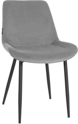 CLP Esszimmerstuhl Victoria I Polsterstuhl Mit Samt-Bezug I Mit Bodenschonern, Farbe:grau