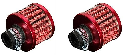 Marclix 2 pezzi 12mm filtro aria cono recupero olio vapore auto rosso