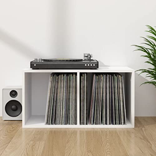 prissent Contenitore per Vinili Bianco 71x34x36 cm in Legno Multistrato Mobili Soggiorno Armadietto Salvaspazio Porta Dischi Vinile Porta CD da Tavolo Mobile Basso Mobile Porta CD Scaffale Porta CD