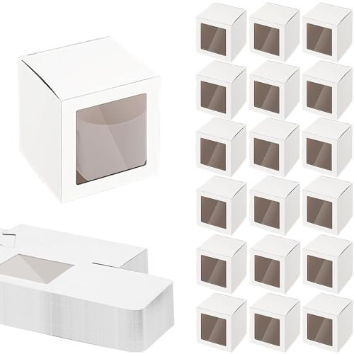 36 pièces Coffrets cadeaux pour Mugs à sublimation Boîte cadeau en Carton Boîtes à gobelets Transparentes Mug Boxes Emballage Cadeau pour 325 ml, 340 ml, 425 ml Tasses à café sublimées (Blanche)
