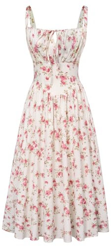SCARLET DARKNESS Plus Size Square Neck Spaghetti Strap Summer Dress for Women UK Pink Floral Spring Casual Flowy Dress XXL