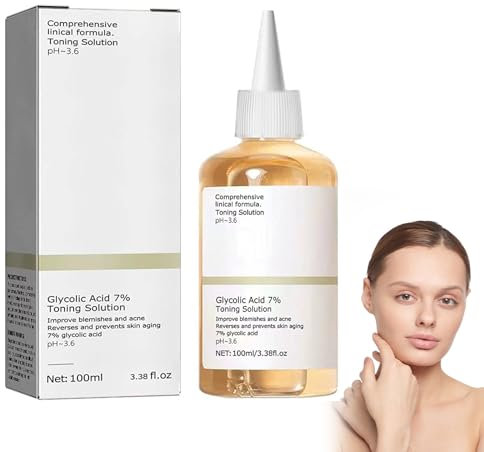 7% Glycolic Acid Toner,Peeling Toner,Glykolsäure Toning,Toning Resurfacing,Glykolsäure 7% Hautpflege Lösung,Feuchtigkeitsspendender Toner,Glykolsäure-Seren,Hydrating Toner für Gesicht,100ML