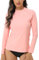 HUGE SPORTS Damen Langarm Rash Guard Shirt Sonnenschutz Schwimmshirt Schnelltrocknend Bademode Surf Shirt (Rosa, S)