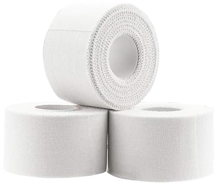 Lot de 3 rubans adhésifs de sport - 3,8 cm x 10 m - Haute adhérence, sans résidus collants, facile à déchirer, pour escalade, tennis, gymnastique et boxe