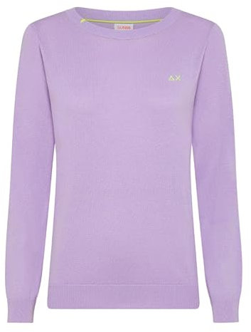 SUN 68 SUN68 Donna Maglia Round Neck Solid Lilla - Small