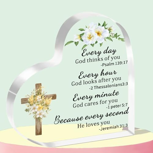 WTOPP Christian Acrylic Plaques Gifts With Bible Verse and Prayer - Religious Gifts For Women, Men, Friends & Teachers - Jeremiah 31:3