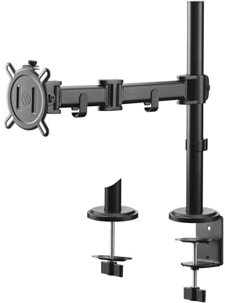 One For All Universal-Monitorarm für 13-32 Zoll – VESA 75/100 mm – Höhenverstellung – Neigen (90°), Schwenken (180°) und Drehen (360°) – Max. Gewicht – 8 kg pro Bildschirm – Schwarz (DM2110)