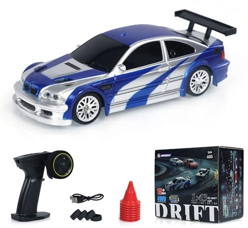 wheelfun 1/43 RC Skala Ready to Go Rennauto Fernbedienung Drift Auto 4WD Mini Lichter System