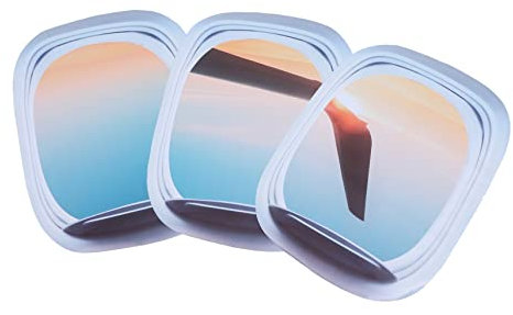 HOMSFOU 3 Stück Fenster Wandbild Aufkleber Flugzeug Fenster Aufkleber Pvc Selbstklebend Abnehmbar Für Wohnzimmer Dekoration Himmelslandschaft