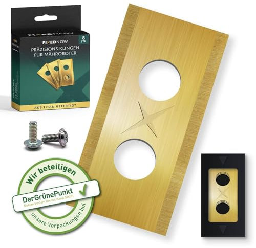 FixedNow - Ersatzklingen sind kompatibel mit Luba Robotern [8 Stück] aus Titan sind kompatibel mit Luba LUBA 1 AWD 5000 LUBA 2 AWD 5000 LUBA AWD 3000 LUBA AWD 1000 YUKA 1500 YUKA 2000 MINI