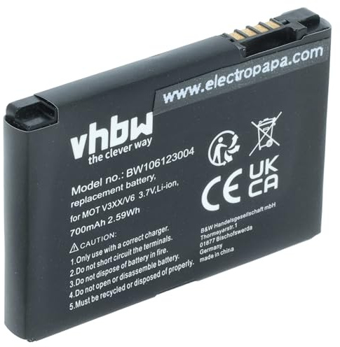vhbw Akku kompatibel mit Motorola Razr V3xx | Handy Smartphone Telefon (700 mAh, 3,7 V, Li-Ion)