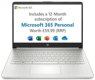 HP 14s-fq0059na 14 HD Laptop AMD 3020e 4GB RAM 64GB SSD Windows 11s Silver (Renewed)
