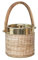 Creative Co-Op DF9365, Gold 3-Quart Boho-Chic Rattan and Steel Ice Bucket, Stainless Steel