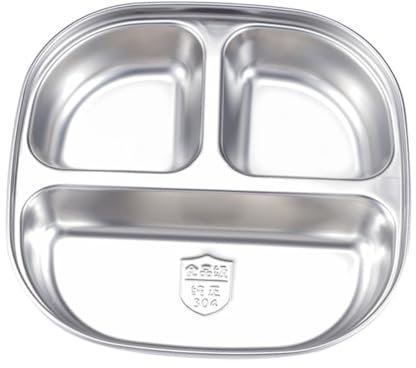 GRADENEVE Menü Teller Geteilt 2st Fachplatte Für Den Einzug Snackdisk Langar Geteilte Speiseteller Trennplatte Lebensmittel Geteiltes Tablett Haushaltsgeschirr Edelstahl 304 Silver Wiederverwendbar