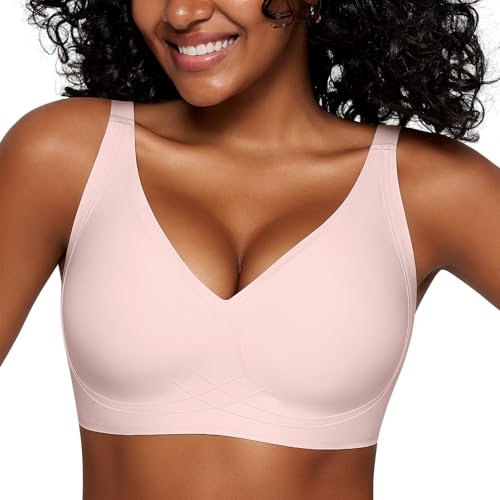 ProKloud Reggiseno Senza Ferretto Donna Profondo Collo a V Reggiseni Push Up a Sostegno Morbido Reggiseno Senza Cuciture Comodo Soft Bralette con Imbottitura Removibile