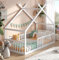 ALAVYA HOME® Hausbett Bodenbett Dream FSC Zertifiziert mit Rausfallschutz & Lattenrost, bodentiefes Jugendbett weiß massiv BUCHE für Junge Mädchen (Weiß - ohne Matratze, 90 x 200 cm)