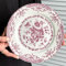 HHFLRAWA Piatti in ceramica, piatti piani in ceramica, piatti decorativi con fiori di rosa, piatti da insalata, piatti da dessert, forno a microonde, lavastoviglie, piatti piani per insalata, pasta,