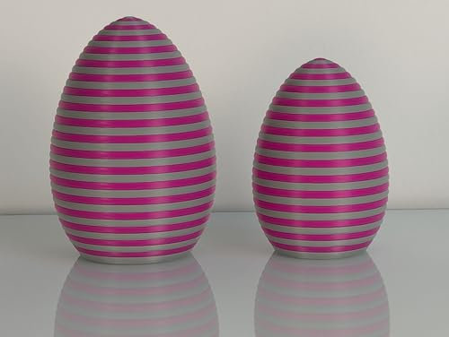AcubycArt Große Deko-Ostereier (2er-Set) (Pink/Grau)