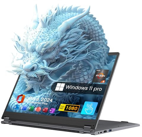 EYY 2 in 1 Laptop Computer, 15.6 16GB DDR4 512GB SSD Touchscreen Notebook, AMD Ryzen R3 3200U(Up to 3.5 GHz), Radeon Vega 3, 1920x1080 FHD Display, Windows 11 Pro, Wifi, BT5.1 RJ45, Blacklit Keyboard