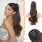 BARSDAR Wellige Pferdeschwanz Haarteil mit Kordelzug, 50cm Comb Clip in Dunkelbraun Ponytail Extension für Frauen Lockige Synthetik Highlight Pferdeschwanz Haarverlängerung Zopf Haarteile