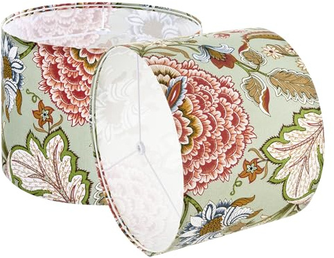 VEVOR Paralume a Tamburo Dimensioni Medio, Paralume di Ricambio per Lampade da Tavolo, Lampadina da Terra Lampada a Sospensione, Copri Lampadine 330 x 330 x 250 mm 2 Pezzi, Fiori Scuri