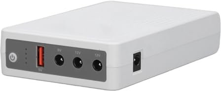 Focket Mini UPS Battery Backup, 15200mAh Uninterruptible Power Supply for WiFi Router with 4 Output Ports USB 5V 2A DC 9V 12V 1.2A Smart Guard System