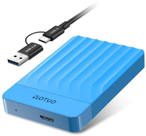 YOTUO Externe Festplatte, 1 TB, tragbare Speichererweiterung, HDD, USB 3.0 & USB-C für PC, Mac, Desktop, Laptop, Smartphone, PS4, Xbox One, Xbox 360, Büro und Spiel, Blau