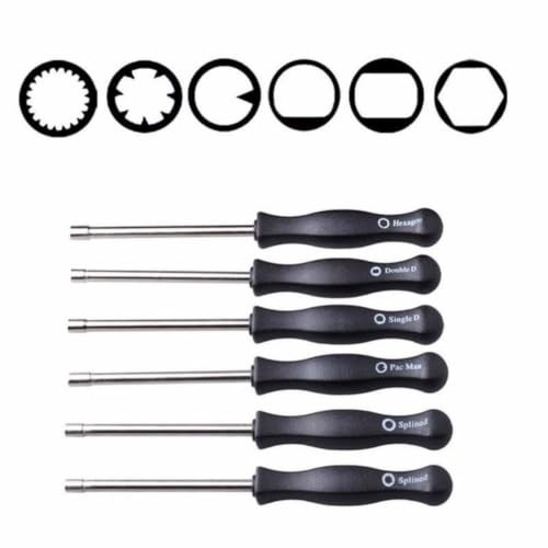 6Pcs Splined Carburettor Adjustment Tool Kit for 2-Stroke Small Engines, Carburettor Tune-Up Screwdriver Set Fits Chainsaw, Strimmer, Lawn Mower, Blower & Brushcutter