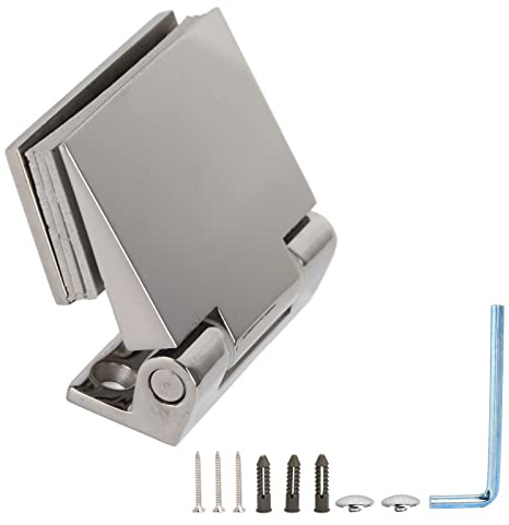 OEBUAFI Inclined Single Side Hinge, Sturdy 304 Stainless Steel Glass Door Hinge with Complete Accessories, Exquisite Beautiful Design, for Toughened Glass Door