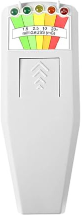 Strahlungsmessgerät K2 Elektromagnetisches Feld EMF Gauss Meter Handheld 5 LED Haushaltsgeräte Tragbarer Zähler Professioneller Tester für Wohnungen, Büros und Wohnbereiche(Gray)