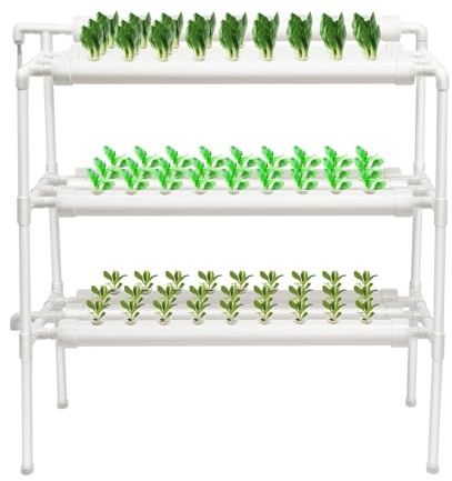 DWIKRYT Hydrokultur, Hydroponik Bewässerungssystem, Erdlose Hydroponic Grow Kit für Hydroponische, Gemüse Hydrokultur Pflanze Rohr Wachsendes (3 Ebenen-90)