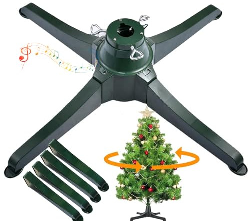 ZHZWwansuGE Musikalischer Weihnachtsbaumständer (Mit Lautsprechern), 360°-Drehung In Beide Richtungen, Für Künstliche Weihnachtsbäume Bis Zu 2,4m / 3m Höhe Und Bis Zu 36kg Gewicht 65cm
