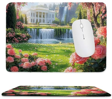 Mauspad, Tragbares Gaming-Mousepad 420x350x3mm, Mauspad mit Genähter Kante und Wasserfester, Rutschfester Gummibasis für Präzision und Geschwindigkeit, Gaming Zubehör, Geschenk - Villa Blumen B-57